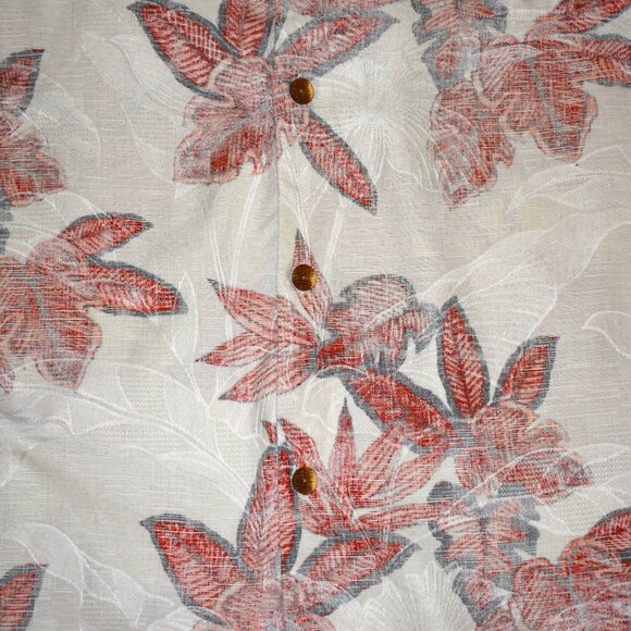 Tommy Bahama Short Sleeve Reverse Pattern Silk Button Up Shirt Sz XXL - Picture 3 of 5